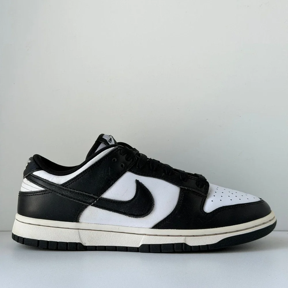 Nike Dunk Low Retro Mens 7.5 Black White Panda Classic Leather Sneakers 80s